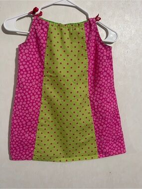 Unbranded Pink and Green Polka Dot Girls' Summer Dress Size 4T